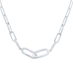 Sterling Silver 1/12 CTW-Natural Diamond Gift Necklace (18 Inch )