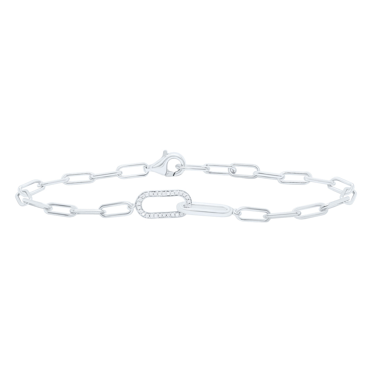 Sterling Silver 1/12 CTW-Natural Diamond Gift Bracelet (7 Inch )
