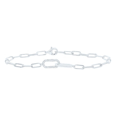 Sterling Silver 1/12 CTW-Natural Diamond Gift Bracelet (7 Inch )