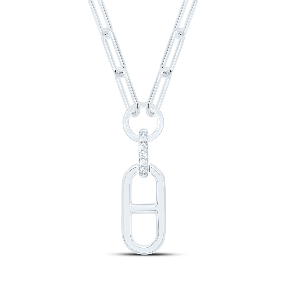 Sterling Silver 0.03 CTW-Natural Diamond Gift Necklace (18 Inch )