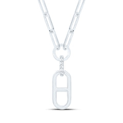 Sterling Silver 0.03 CTW-Natural Diamond Gift Necklace (18 Inch )