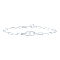 Sterling Silver 1/20 CTW-Natural Diamond Gift Bracelet (7 Inch )