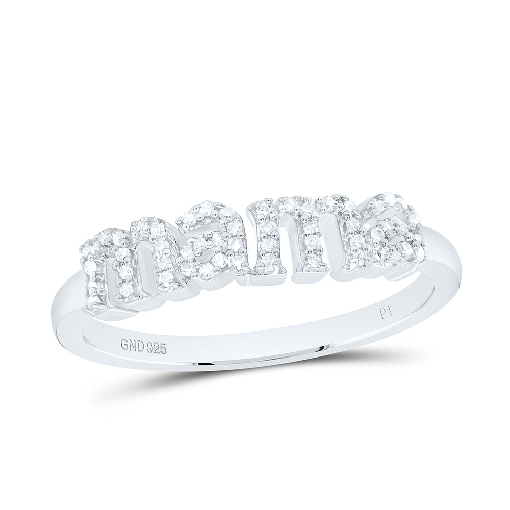 Sterling Silver 1/10 CTW-Natural Diamond Gift "Mama" Ring