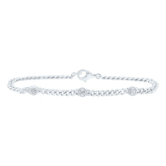 Sterling Silver 1/6 CTW-Natural Diamond Gift Bracelet (7 Inch )
