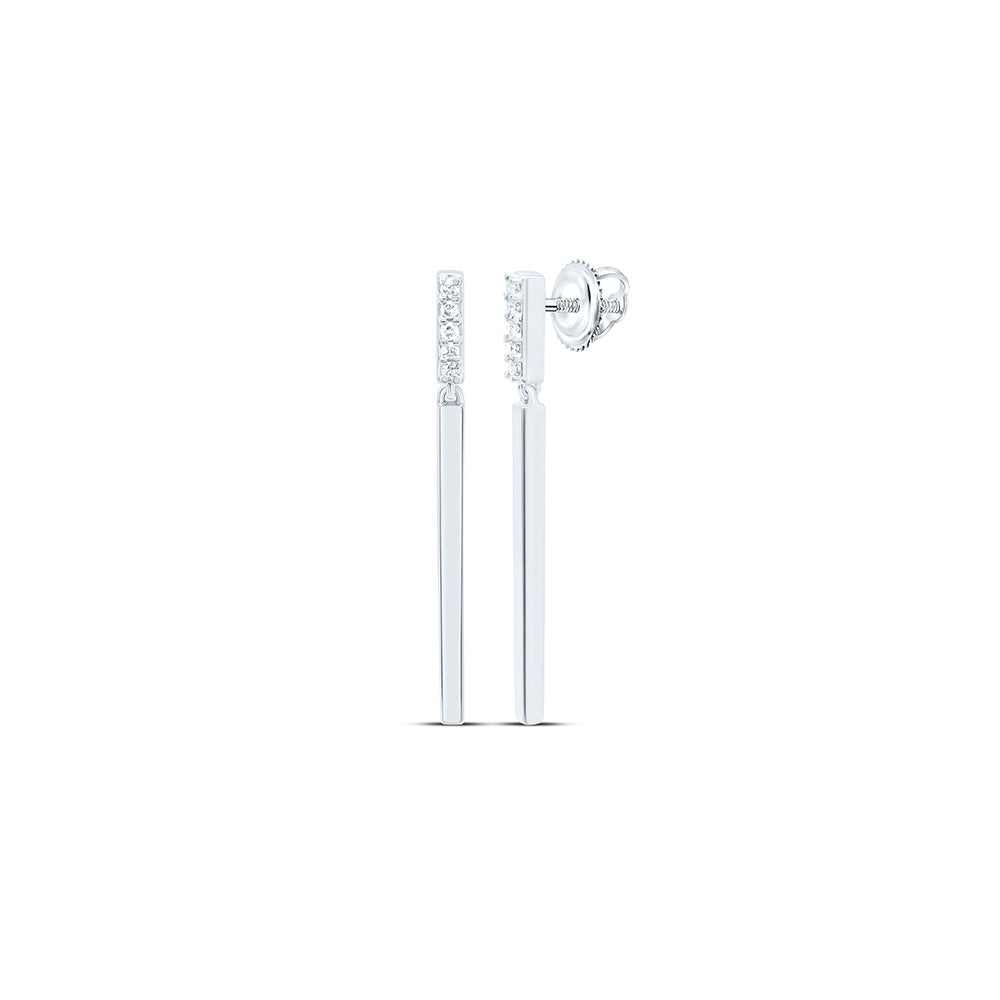 Sterling Silver 1/12 CTW-Natural Diamond Gift Dangling Earring