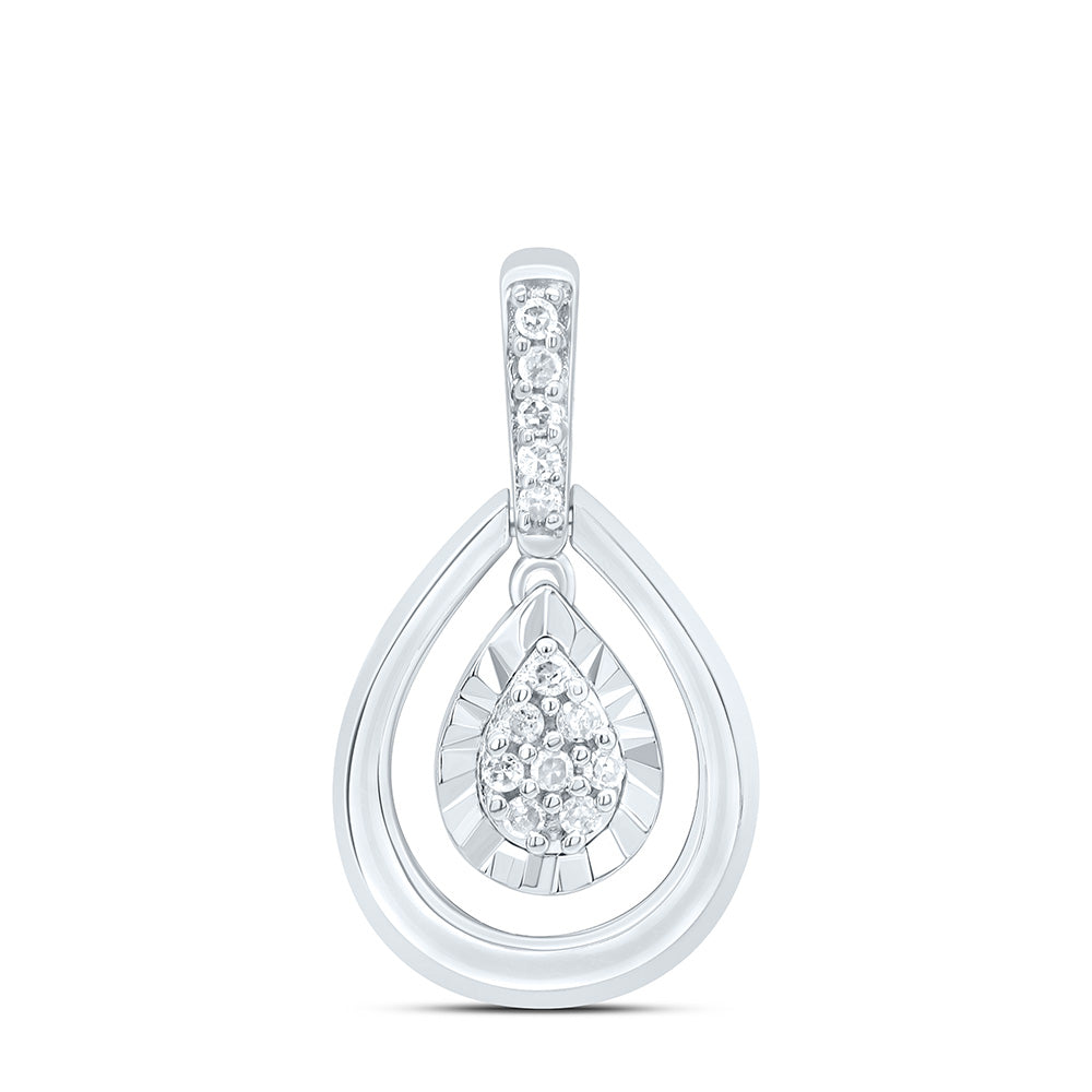 Sterling Silver 1/12 CTW-Natural Diamond Gift Pear Pendant