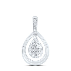 Sterling Silver 1/12 CTW-Natural Diamond Gift Pear Pendant
