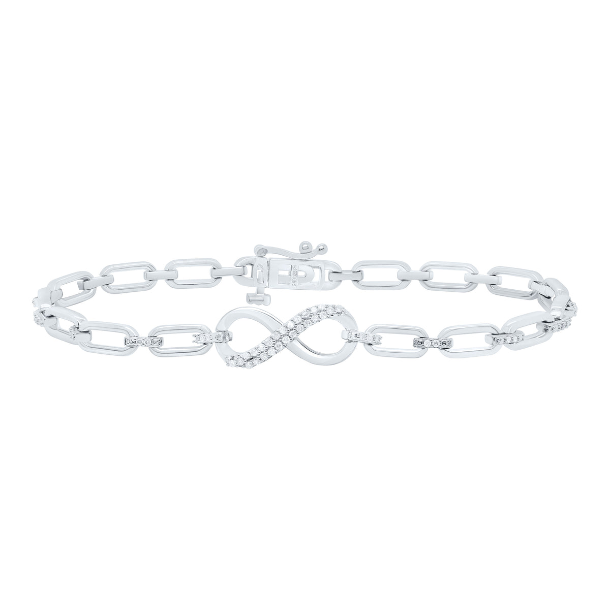 Sterling Silver 1/4 CTW-Natural Diamond Gift Infinity Bracelet (7 Inch )
