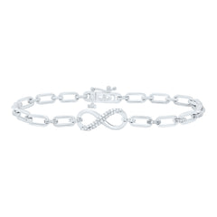 Sterling Silver 1/4 CTW-Natural Diamond Gift Infinity Bracelet (7 Inch )