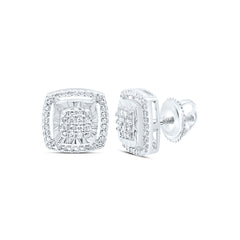 Sterling Silver 1/8 CTW-Natural Diamond Gift Cushion Earring