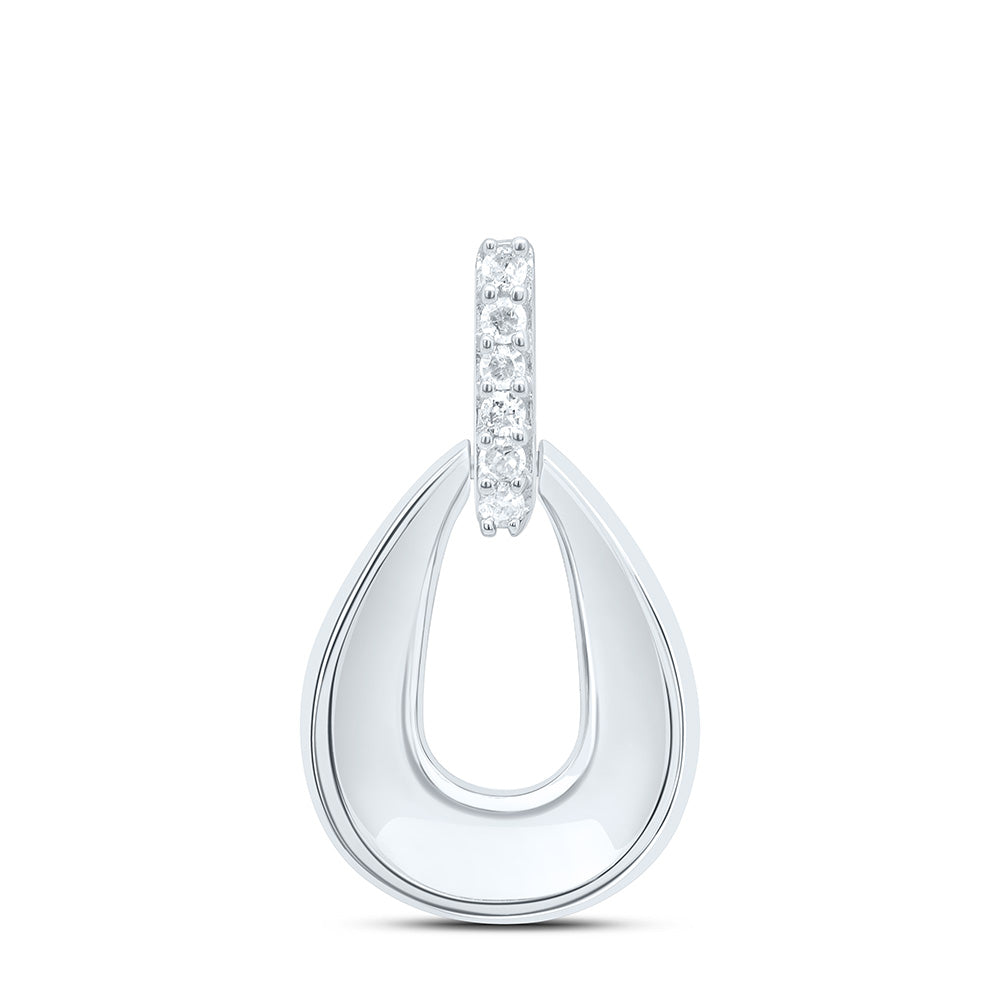 Sterling Silver 1/20 CTW-Natural Diamond Gift Pear Pendant