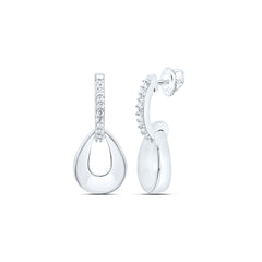 Sterling Silver 1/10 CTW-Natural Diamond Gift Pear Earring