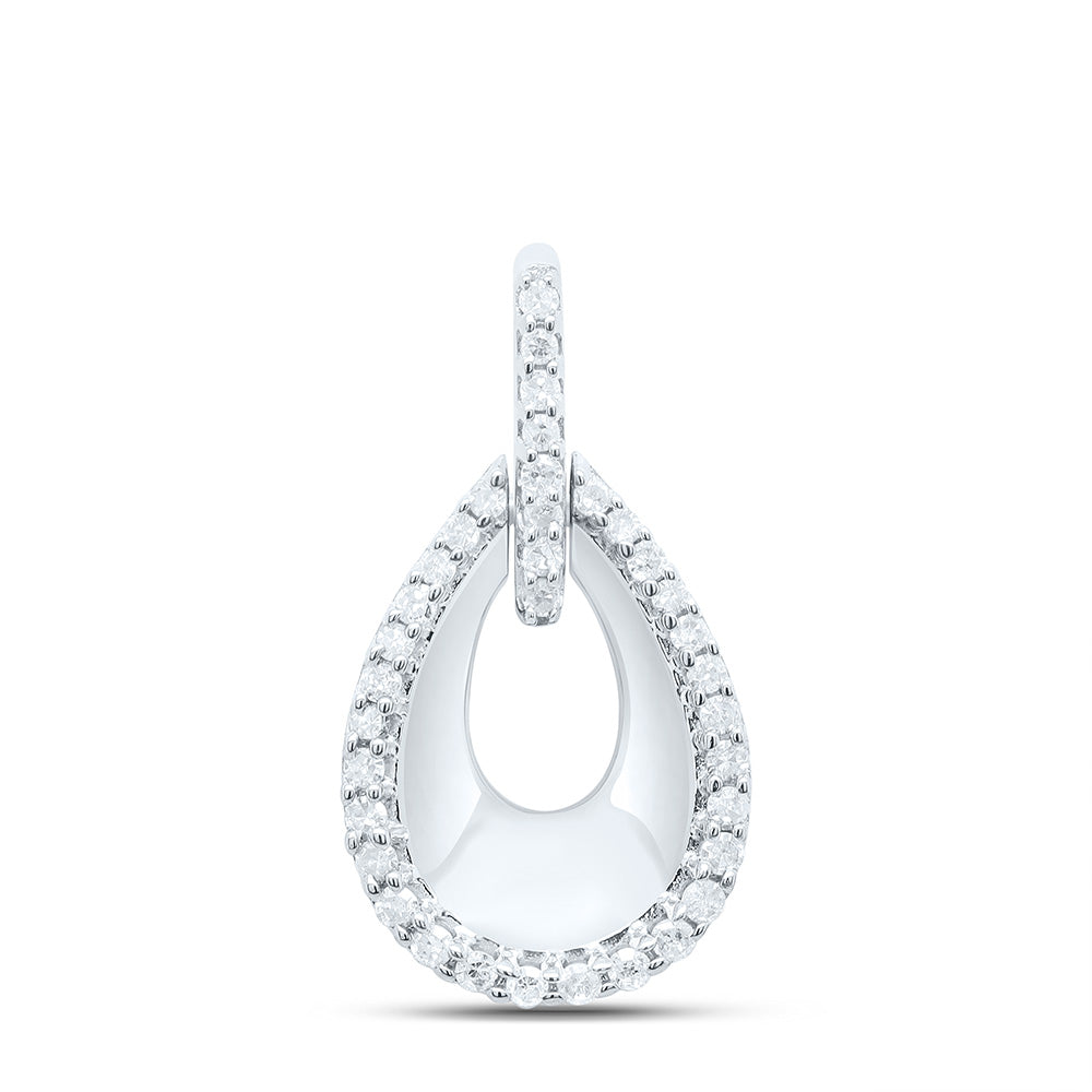 Sterling Silver 1/4 CTW-Natural Diamond Gift Pear Pendant