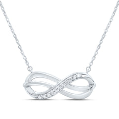 Sterling Silver 1/10 CTW-Natural Diamond Gift Infinity Necklace (18 Inch )