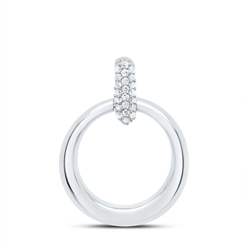 Sterling Silver 1/10 CTW-Natural Diamond Gift Round Pendant