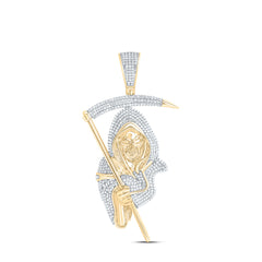 10k Gold 2 CTW-Natural Diamond Fashion "Reaper" Mens Charm