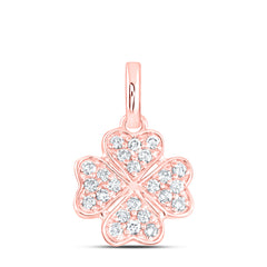 10k Gold 1/5 CTW-Natural Diamond Gift Clover Pendant
