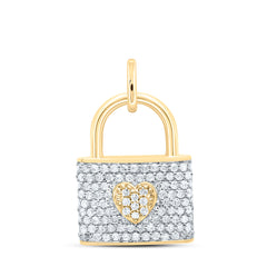 10k Gold 1/4 CTW-Natural Diamond Gift Heart Lock Pendant