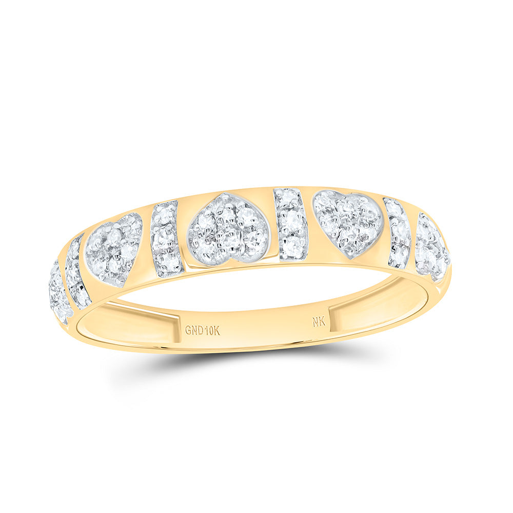 10k Gold 1/6 CTW-Natural Diamond Fashion Heart Ladies Band