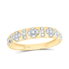 10k Gold 1/6 CTW-Natural Diamond Fashion Clover Ladies Band