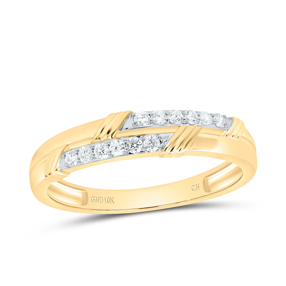 10k Gold 1/5 CTW-Natural Diamond Fashion Mens Band