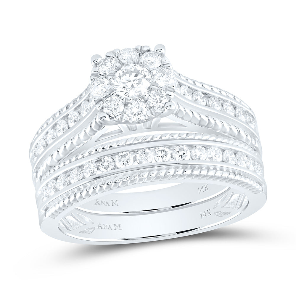 14k Gold 1 1/4 CTW-Natural Diamond Round Trio Set