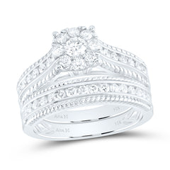 14k Gold 1 1/4 CTW-Natural Diamond Round Trio Set