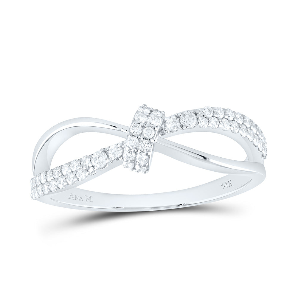 14k Gold 1/3 CTW-Natural Diamond Criss Cross Fashion Ring