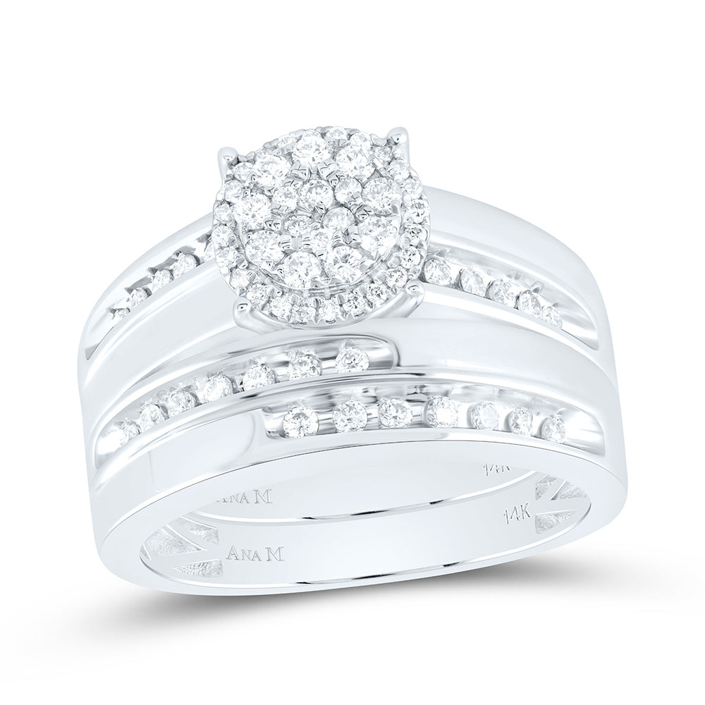 14k Gold 5/8 CTW-Natural Diamond Round Trio Set