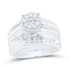 14k Gold 5/8 CTW-Natural Diamond Round Trio Set