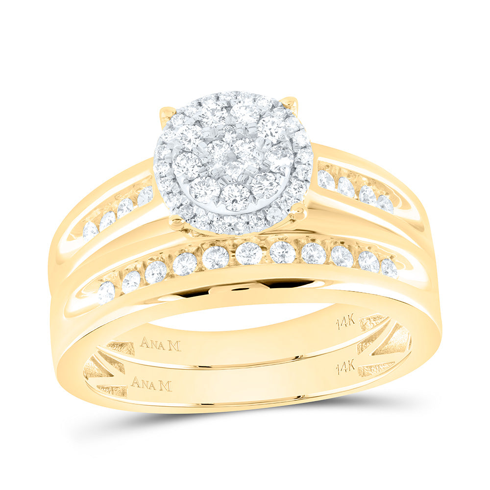 14k Gold 3/4 CTW-Natural Diamond Round Trio Set