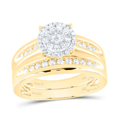 14k Gold 3/4 CTW-Natural Diamond Round Trio Set