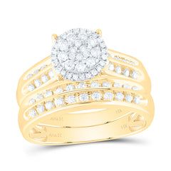 14k Gold 7/8 CTW-Natural Diamond Round Trio Set