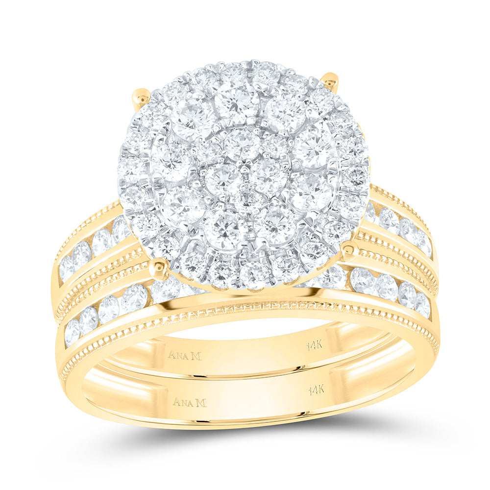 14k Gold 1 1/2 CTW-Natural Diamond Round Trio Set