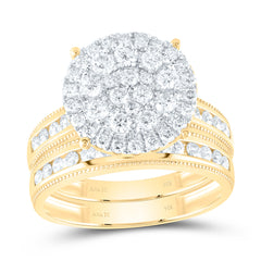 14k Gold 1 1/2 CTW-Natural Diamond Round Trio Set