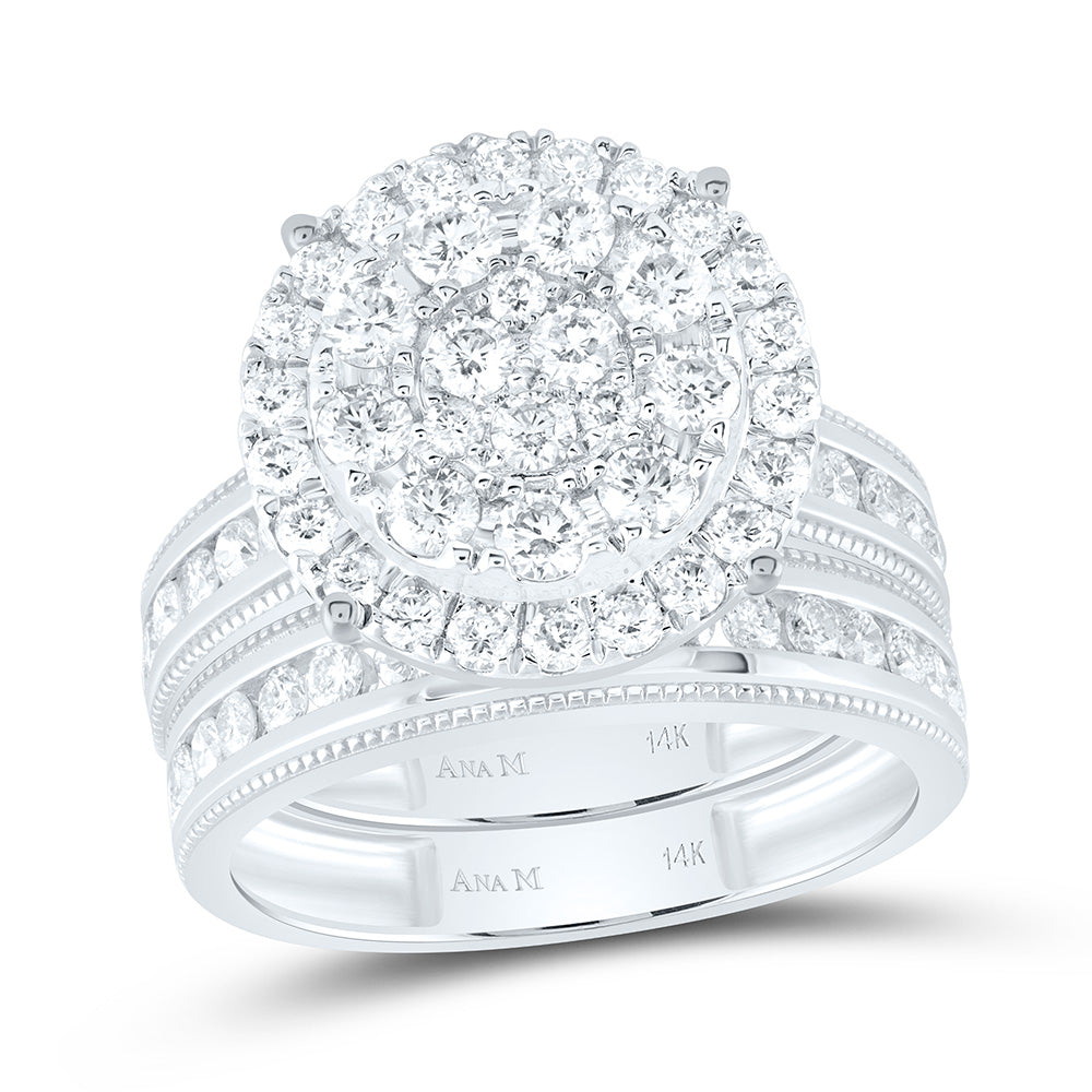 14k Gold 2 CTW-Natural Diamond Round Trio Set