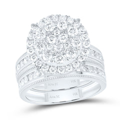 14k Gold 2 CTW-Natural Diamond Round Trio Set