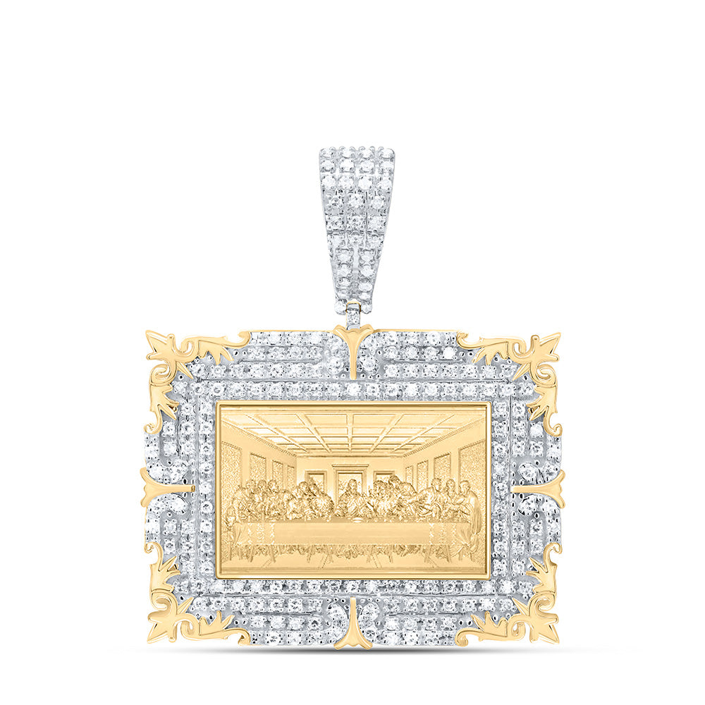 10k Gold 5/8 CTW-Natural Diamond Mens Charm