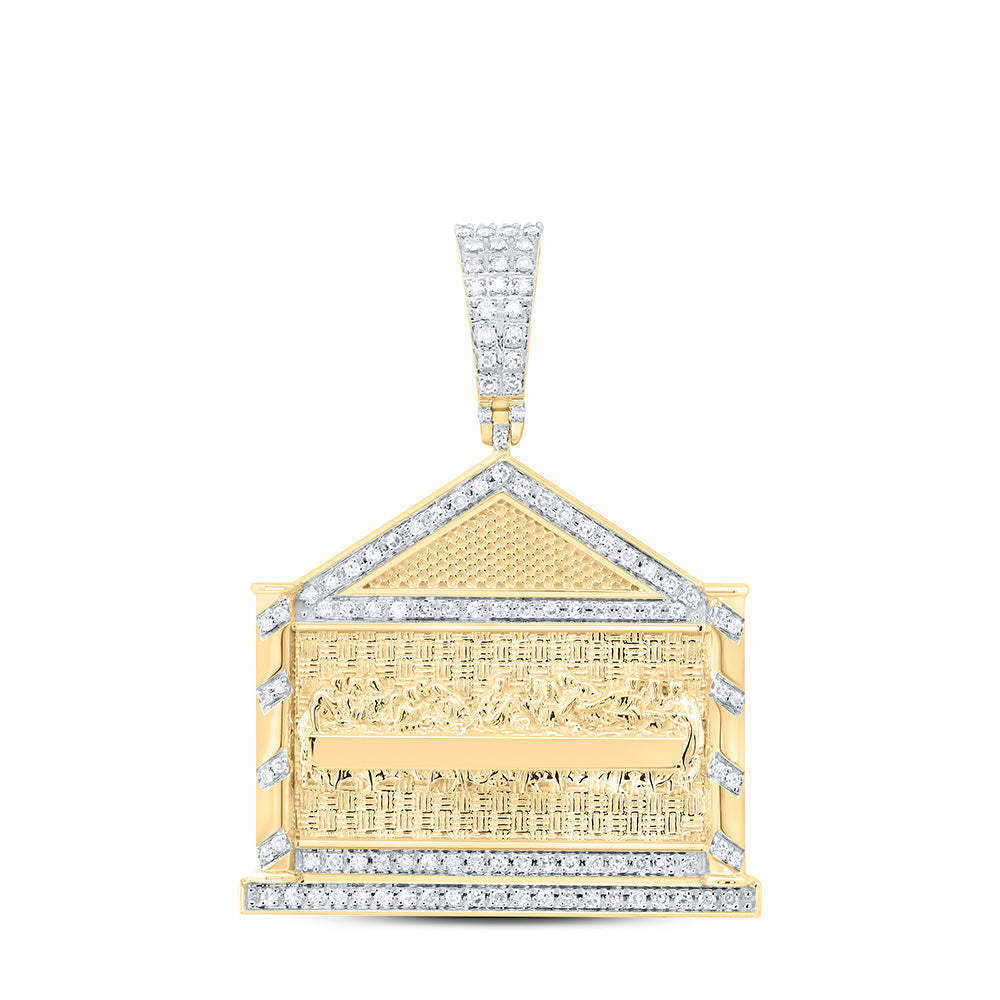 10k Gold 1/2 CTW-Natural Diamond Mens Charm