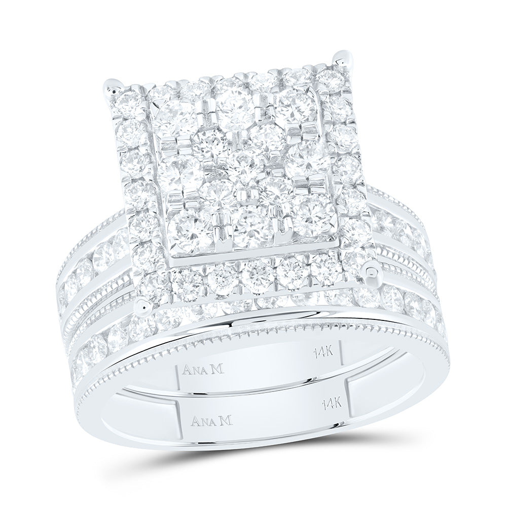 14k Gold 2 CTW-Natural Diamond Square Trio Set