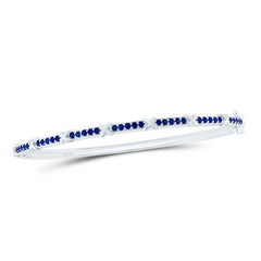 14k Gold 7/8 CTW-Rd-Bs Natural Gemstone Bangle (60X50MM)