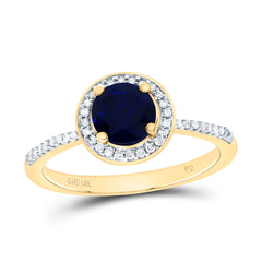 10k Gold 1/8 CTW-Natural Diamond 6MM Rd-Bs Synthetic Ring