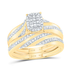 10k Gold 1/2 CTW-Natural Diamond Emerald Trio Set
