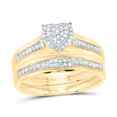 10k Gold 3/8 CTW-Natural Diamond Heart Trio Set
