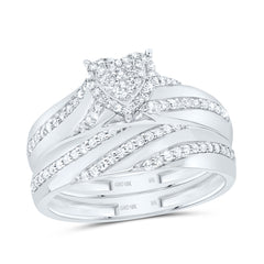 10k Gold 1/2 CTW-Natural Diamond Heart Trio Set