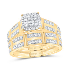10k Gold 5/8 CTW-Natural Diamond Cushion Trio Set