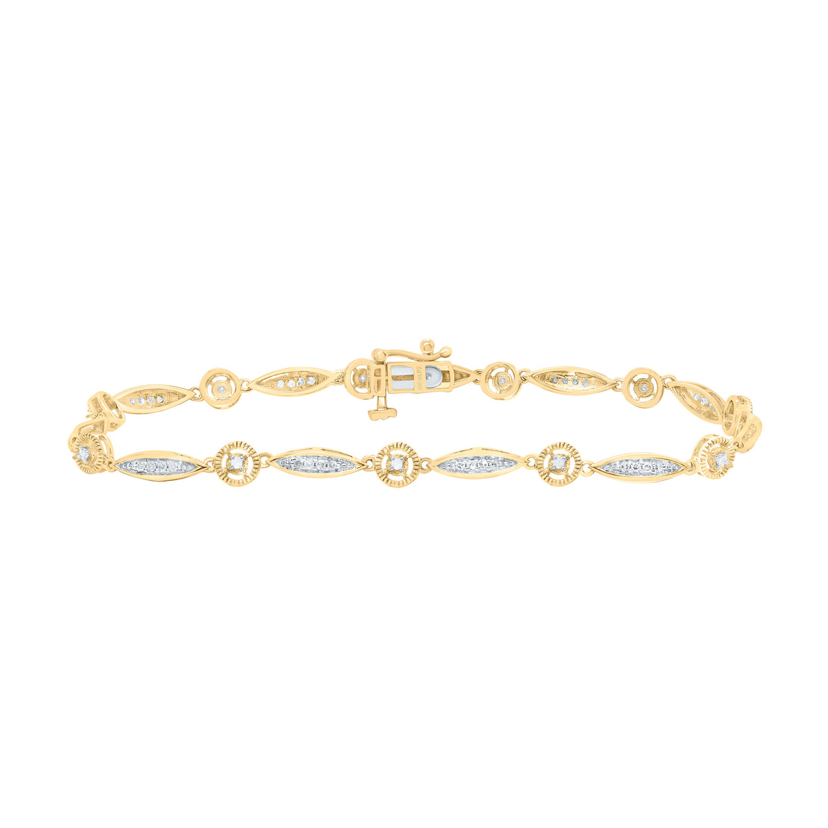 10k Gold 1/3 CTW-Natural Diamond Gift Ladies Bracelet (7 Inch )