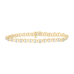 10k Gold 1/2 CTW-Natural Diamond Gift Ladies Bracelet (7 Inch )