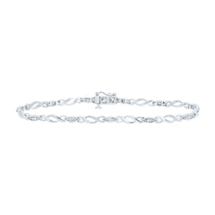 Sterling Silver 1/6 CTW-Natural Diamond Gift Ladies Bracelet (7 Inch )