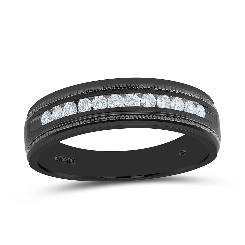 10k Gold 1/4 CTW-Natural Diamond Mens Machine Set Band